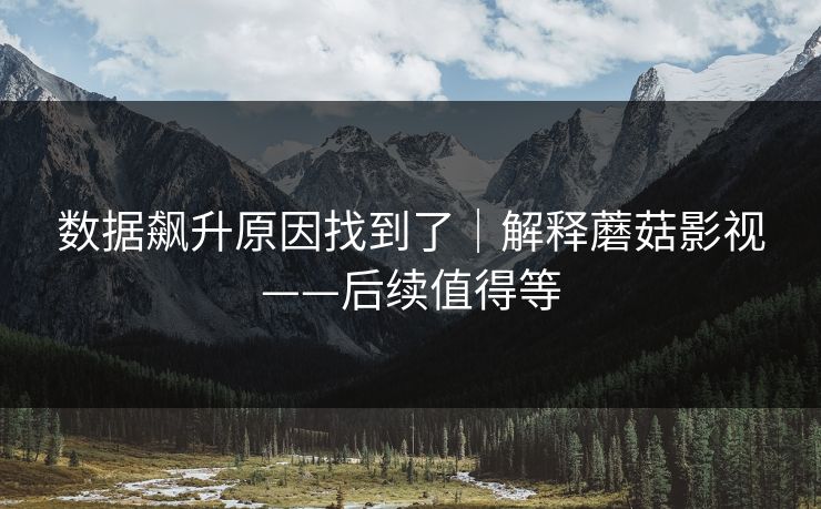 数据飙升原因找到了｜解释蘑菇影视——后续值得等